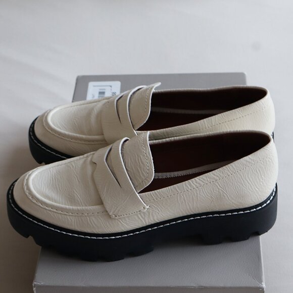 BNIB Franco Sarto Balin Lug Sole Penny Loafer in Putty - Picture 6 of 9